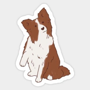 Cute Brown border collie illustration Sticker